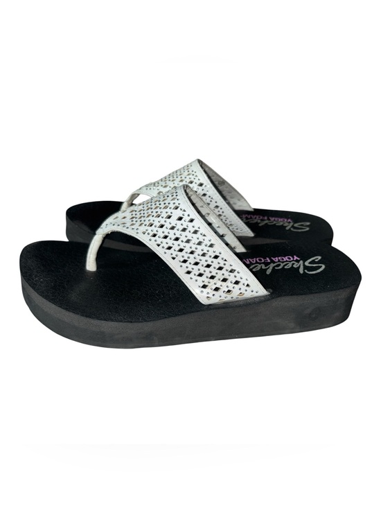 Skechers Shoes - Skechers Vinyasa Women's Perforated Yoga Mat Wedge Flip-Flops Size 8